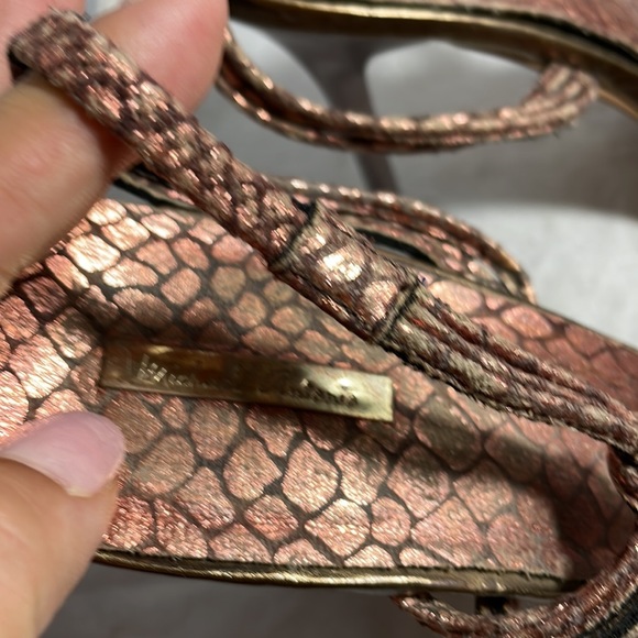 Michael Antonio Bronze Metalic Open toe knot slingback heels Size 9 - Picture 8 of 14